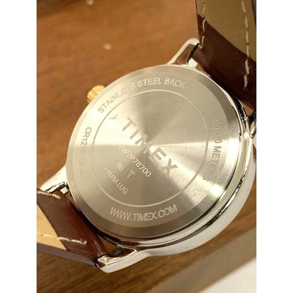 Timex Women's Watch TW2P78700 Indiglo Quartz Two Tone White Dial Brown L… - Picture 6 of 14
